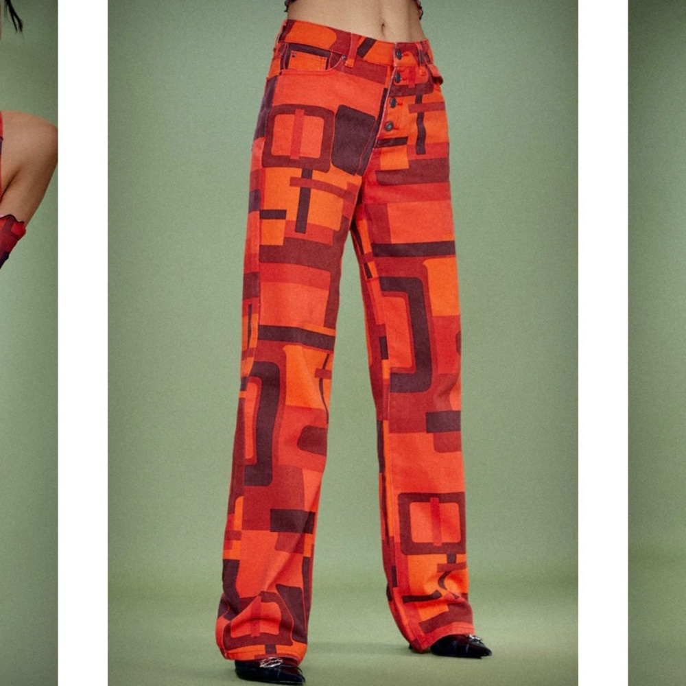 Jaded london sold out abstract print jeans